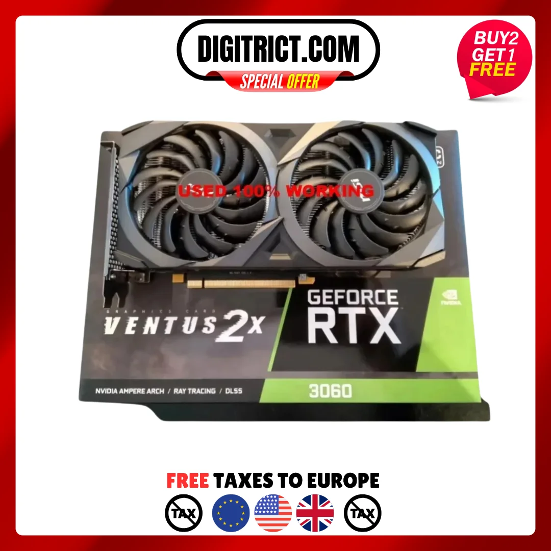 2024 USED RTX 3060 VENTUS GeForce 2X 12G OC Graphics Card GDDR6 Heat Sink Video Cards 192-bit HDMI-Compatible PCI4.0 3060