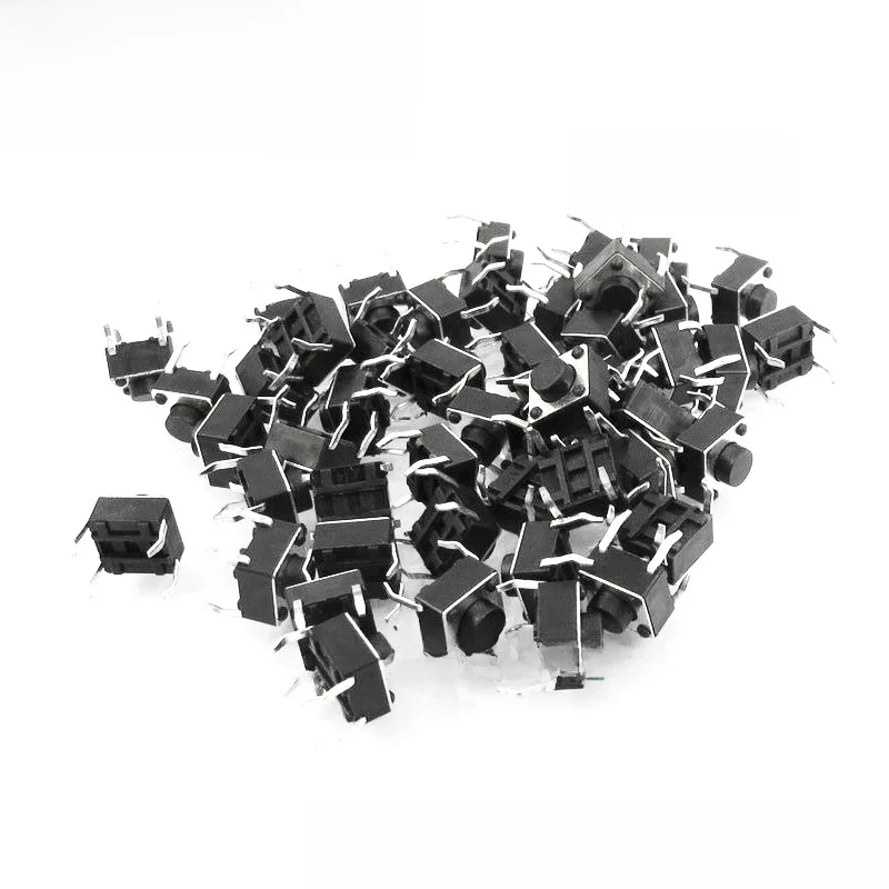 100szt 6*6*4.3 6*6*5mm Panel PCB Chwilowy dotykowy mikroprzełącznik przyciskowy 4-pinowy DIP Light Touch 6x6x4.3 mm Klawiatura — zdjęcie 2