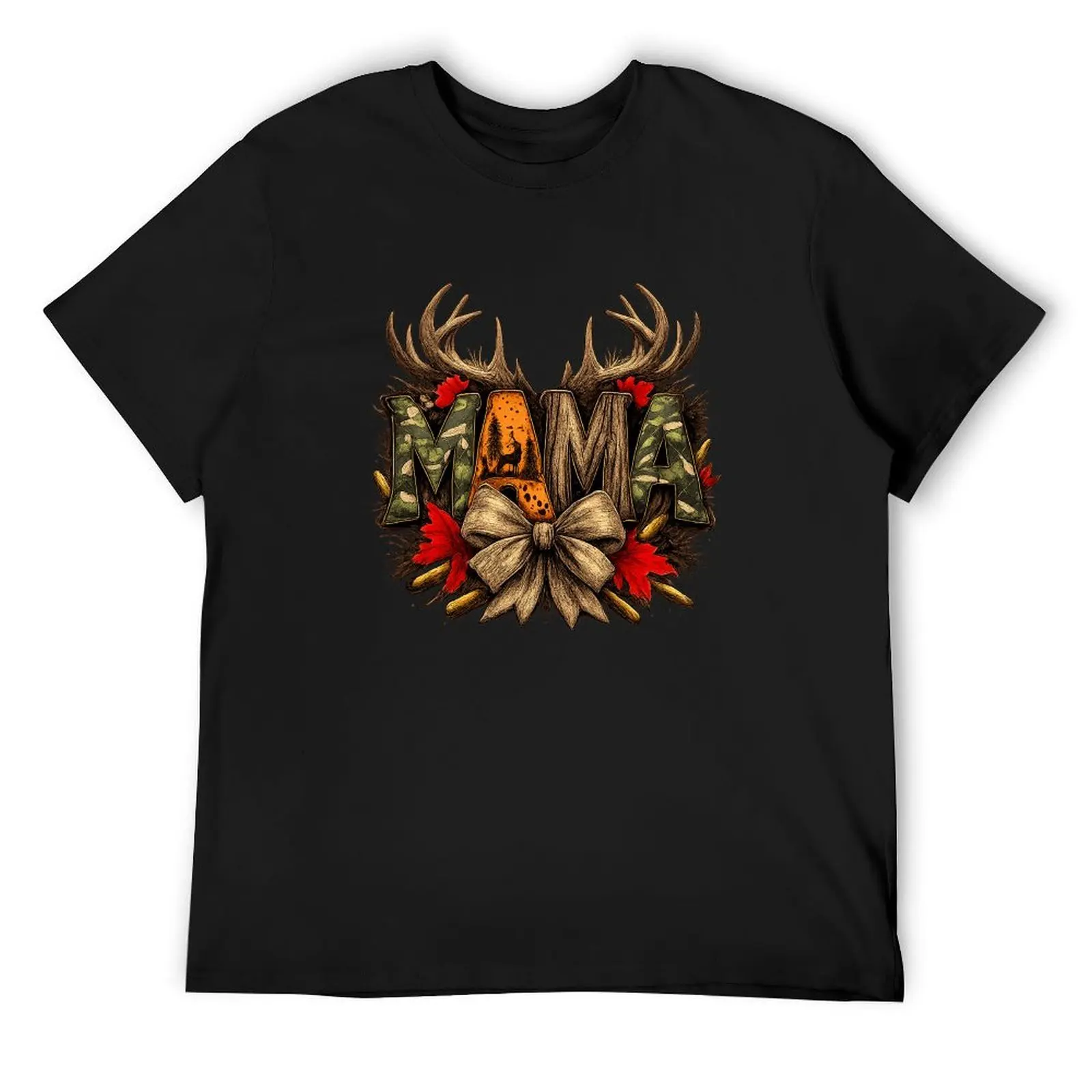 Country Hunting Whitetail Buck Country Boy Black Tshirt Deer Hunter Dad Relaxed Fit Daily Short Sleeve Shirt