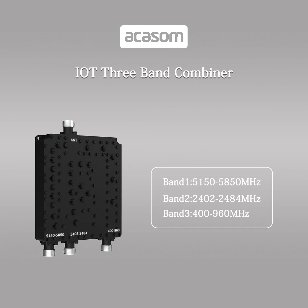 400MHz/2.4GHz/5.8GHz 3 Band Cavity Diplexer Combiner Multiplexer For WiFi IOT Wireless Communication