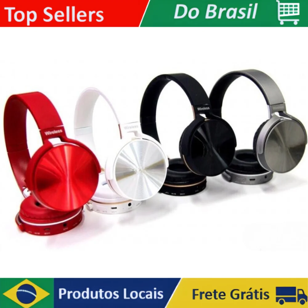 Fones de Ouvido Headphone JB950 Sem Fio - Excelente Qualidade de Grave e Cancelamento de Ruído (Vermelho, Tamanho Único)