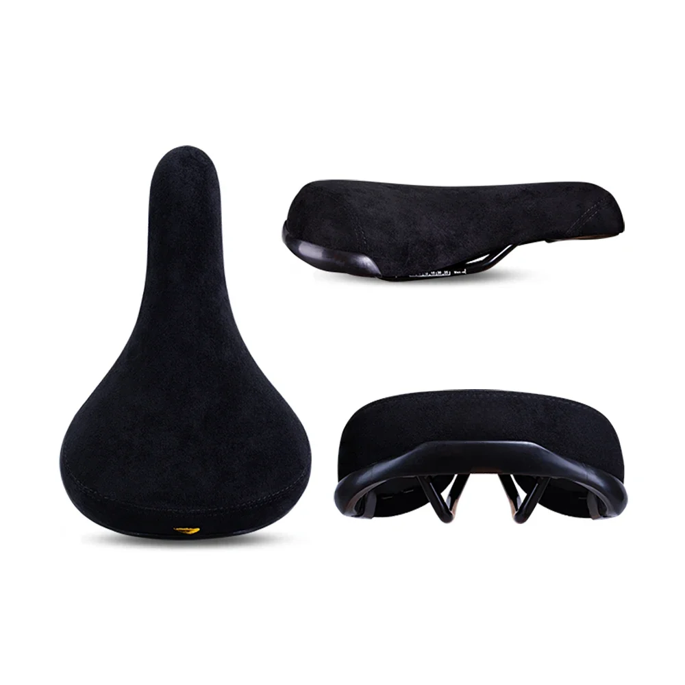 Funsea-Sela De Bicicleta, Preto Com Logos, Assento De Flanela, Assentos De Bicicleta, Logotipo