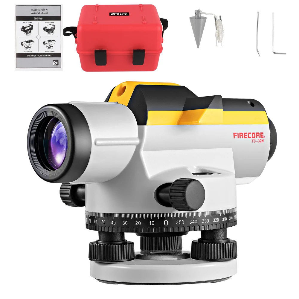 FIRECORE – niveau Laser optique 32X, outil de nivellement précis, Instrument de nivellement automatique, mesure de la hauteur, de la Distance et de l'angle