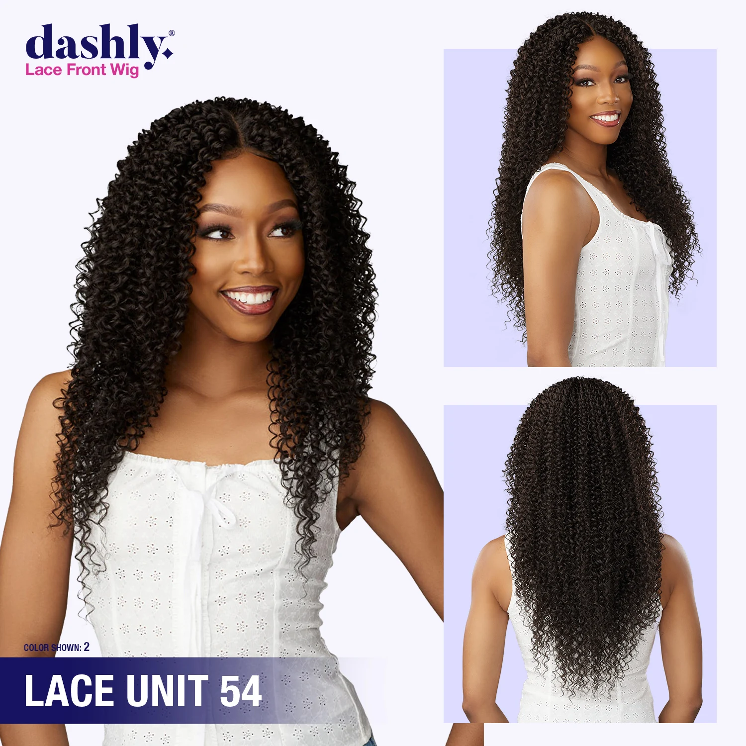 Wig Rambut Sintetis Sensationnel Dashly HD Lace Front Lace Unit 54