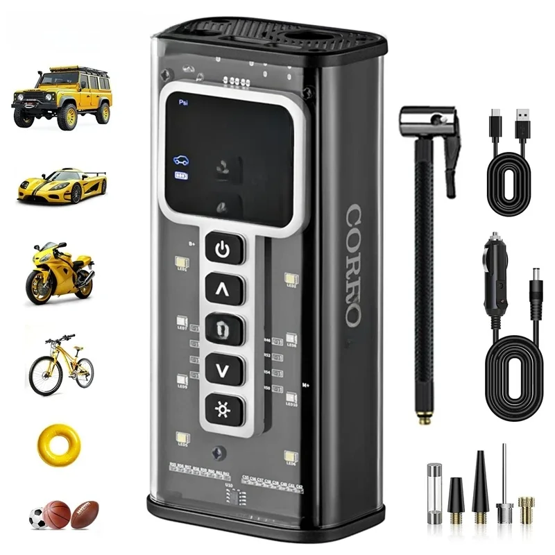 AliExpress HELLOLEIBOO LEIBOO Portable Tire Inflator Air Compressor 6000mAh Battery 150PSI Tire Air Pump Inflation for Car SUV Motorcycle Bike Ball