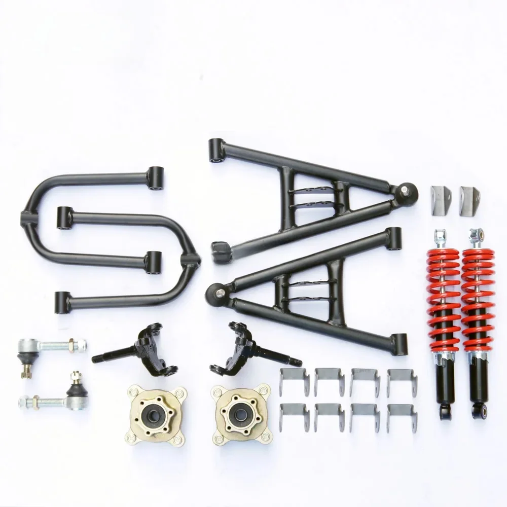 1 zestaw przednie zawieszenie wahacz górny/dolny A ramię kierownicy Strut Knuckle wrzeciona z tarczą hamulcową Whee piasty nadające się do DIY części ATV — zdjęcie 2