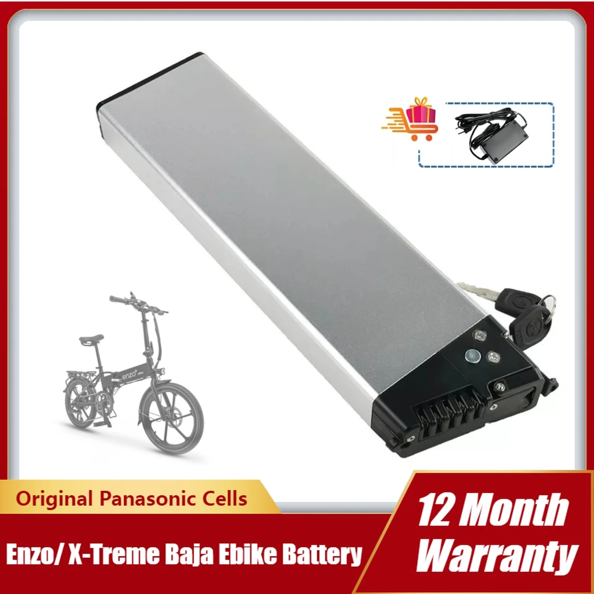 

Складной аккумулятор Enzo для электронного велосипеда 36 В 10 Ач 12 Ач 12,8 Ач 14 Ач 48 В вставный аккумулятор для электрического велосипеда Lankeleisi A6, X-Treme Baja
