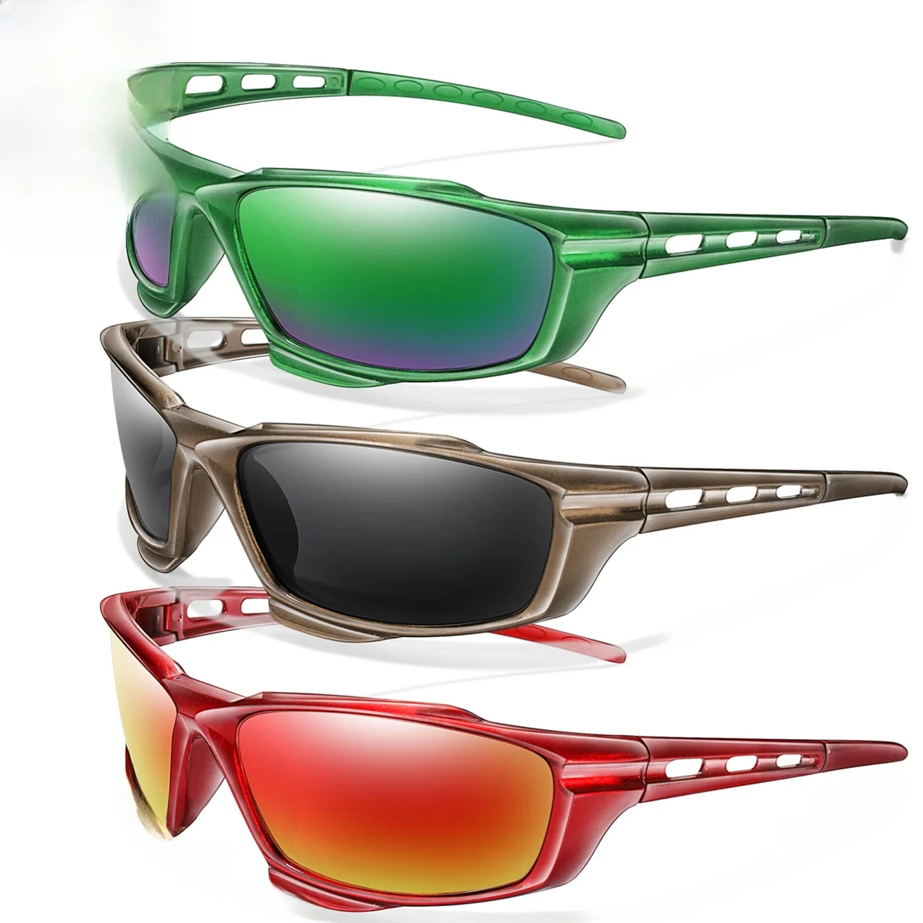 AliExpress NONE 3 Pairs Polarized Fishing Sunglasses for Men and women Outdoor Sports Shades with UV Protection Hiking Cycling