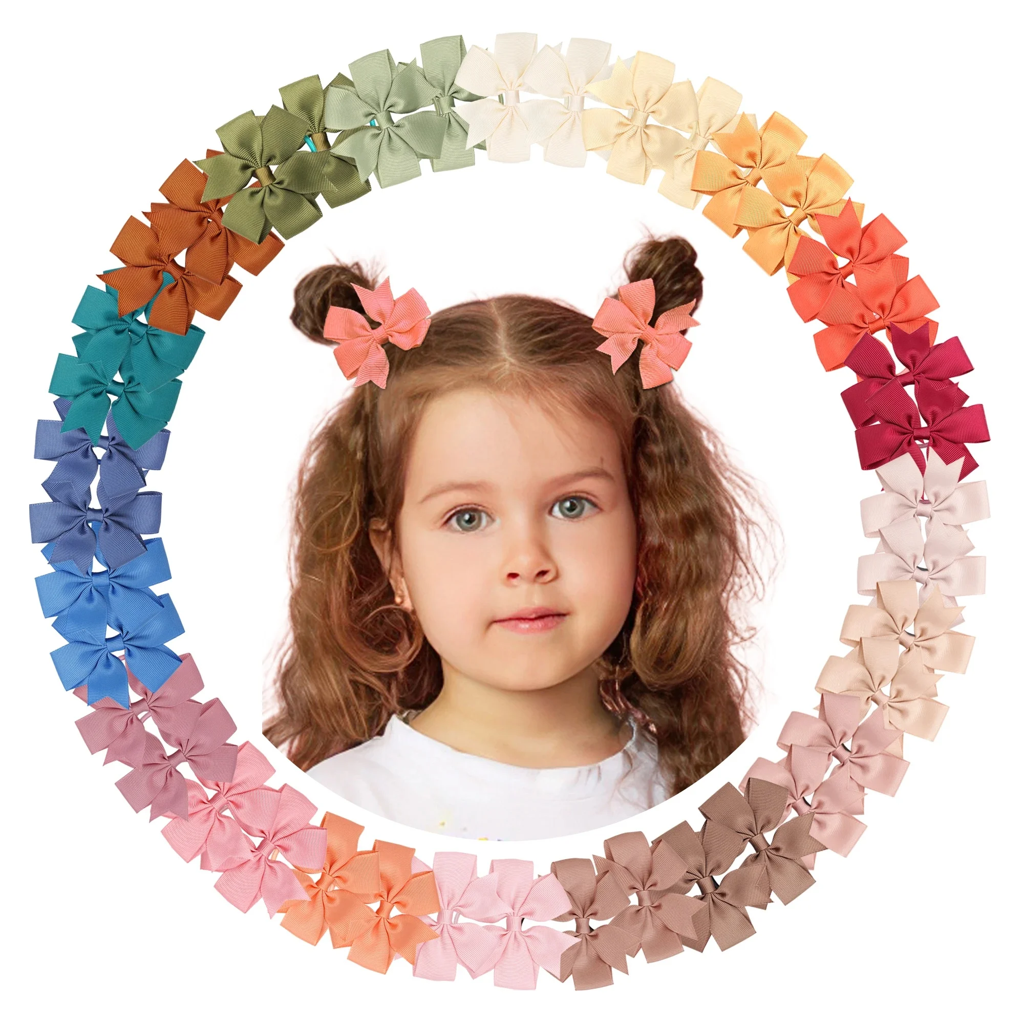 3.5 "ruban gros-grain queue de cochon nœuds de cheveux élastiques attaches de cheveux supports de bandes de cheveux accessoires de cheveux pour bébés filles nourrissons enfant en bas âge