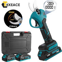 TKKEACE 30mm Brushless Electric Pruning Shears 2 Gear Cordless Garden Fruit Tree Bonsai Beautify Tool For Makita 18V Battery Pin