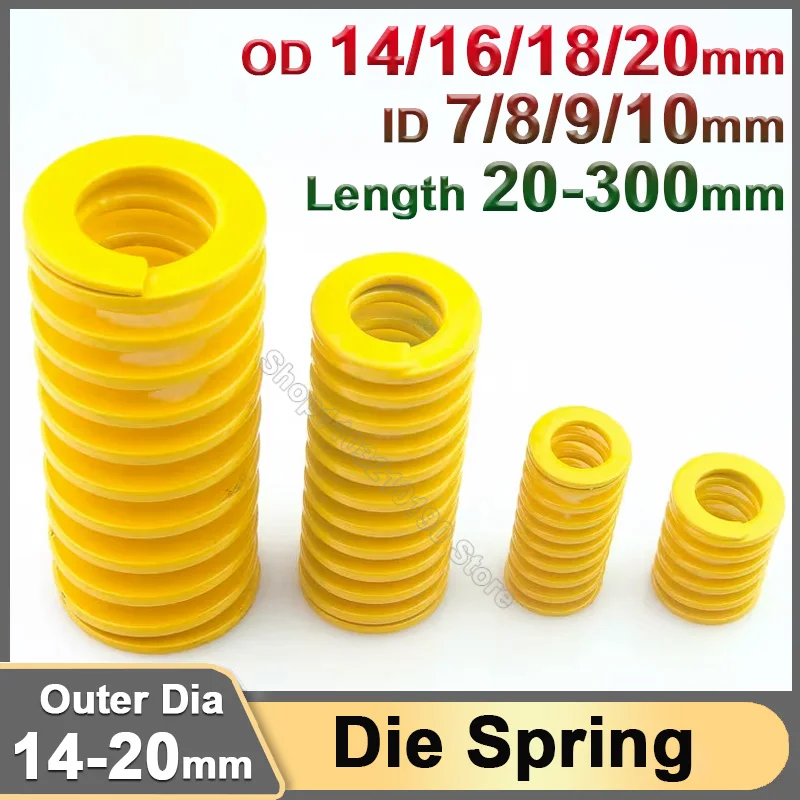 

Die Mold Springs Yellow Small Extra Light Load Spiral Stamping Compression Mould Die Spring OD 14/16/18/20mm Length 20 25-300mm