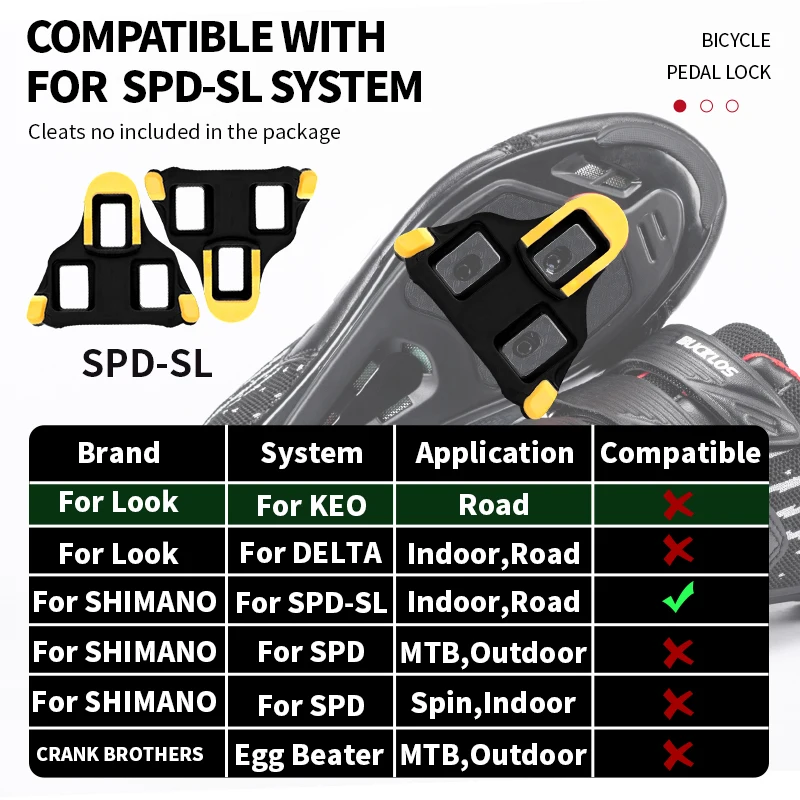 BUCKLOS Pedal de PD-R8000 de husillo de titanio para bicicleta de aluminio SPD-SL Pedal sin clip Pedal de bicicleta de carretera ultraligero con tacos