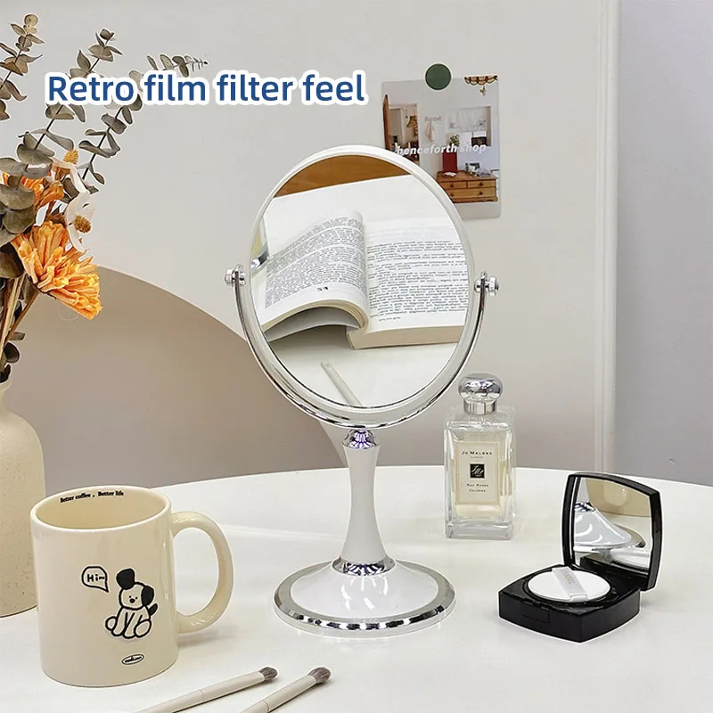 Miroir de dressing rotatif à 360 degrés de 6 pouces, miroir de princesse, grossissement 3 fois, miroir de maquillage double face de bureau