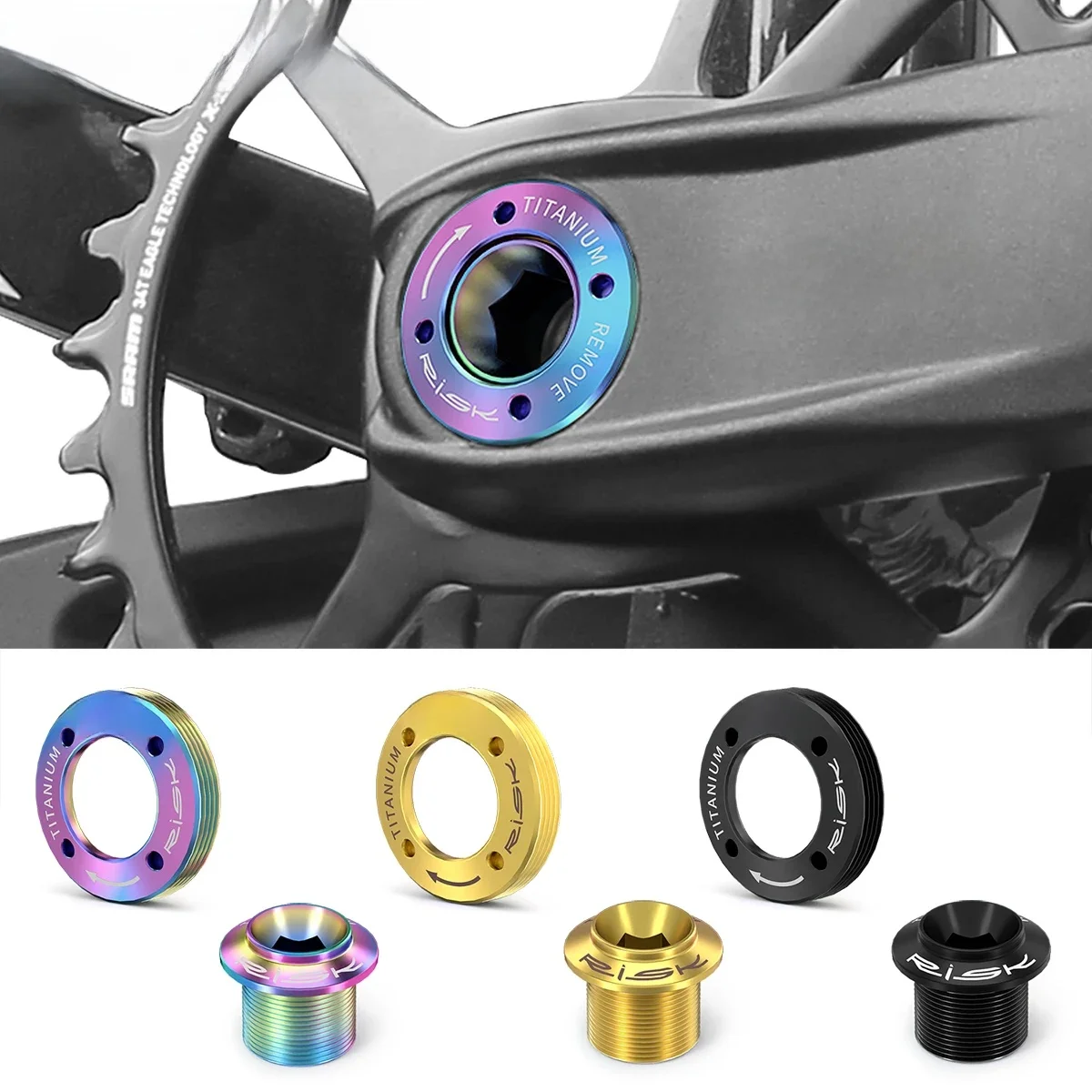 AliExpress RISK Bike Bicycle Titanium Alloy DUB Crank Cover Cap Crank Arm Screw Bolt Crankset Set