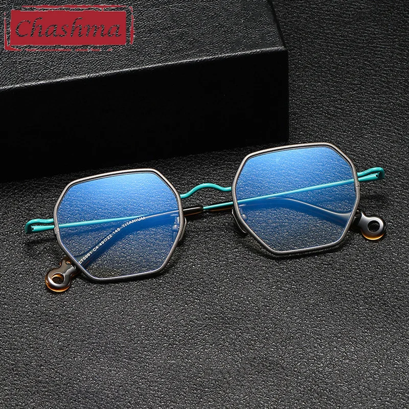 Chashma Prescription Glasses Women Hexagon Teens Pure Titanium Optical Eyewear Men Eyeglasses Frame for Recipe Lenses Spectacle