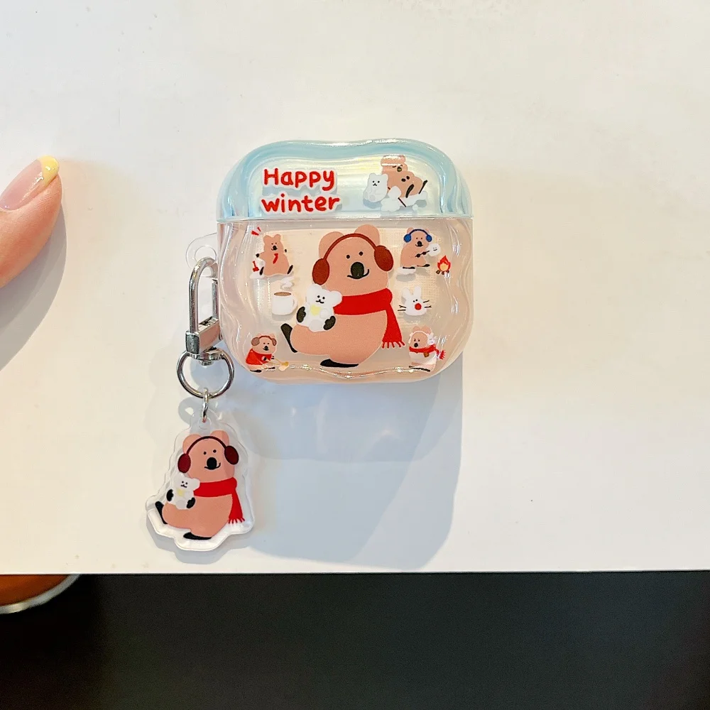 

Cute cartoon bell pepper bear headphone protective case, suitable for AirPods 4/3/2Pro/2/3, new shockproof protective case