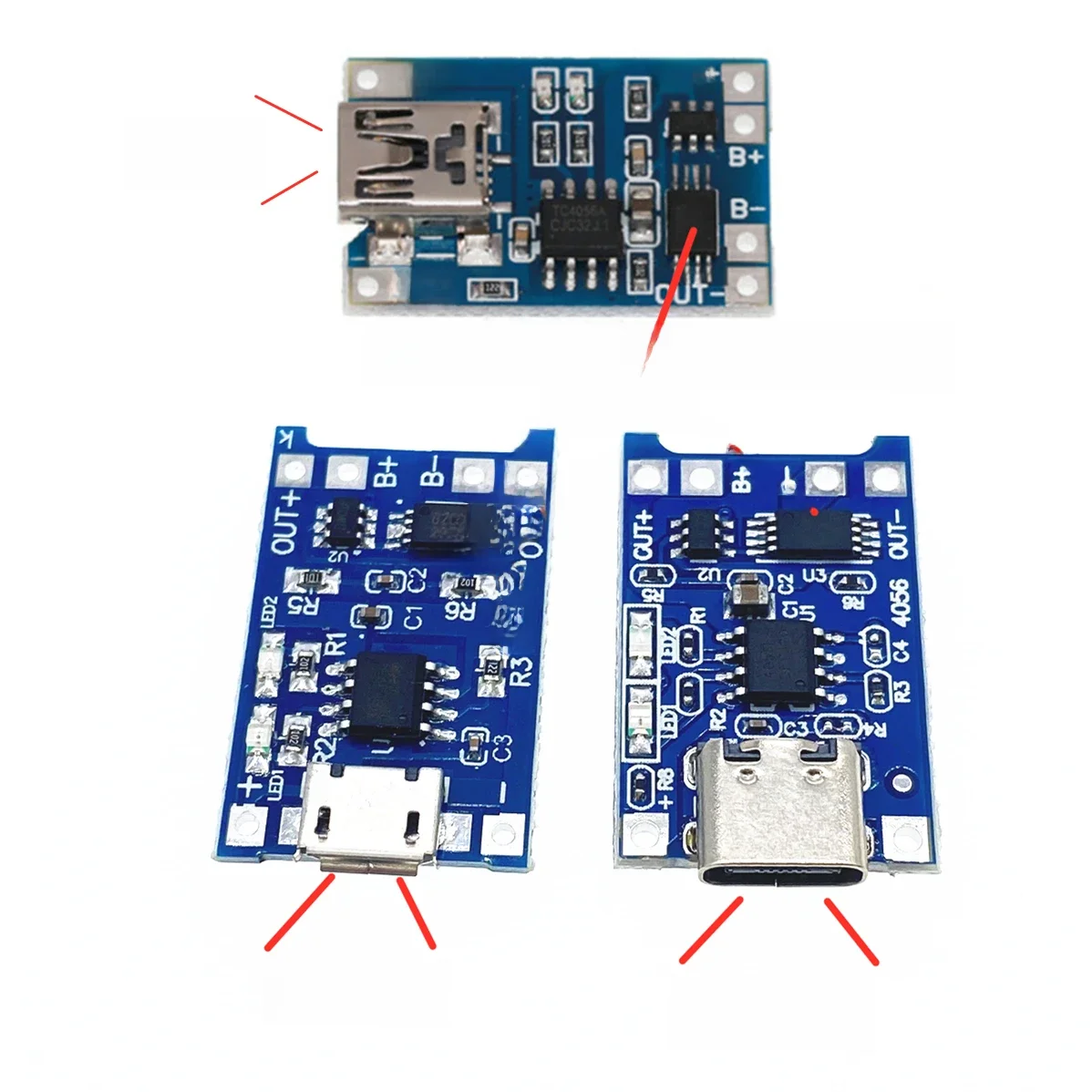 1-5 sztuk Micro Mini Type-c USB 5V 1A 18650 TP4056 Moduł ładowarki akumulatora litowego Płytka ładująca z podwójną funkcją ochrony — zdjęcie 2