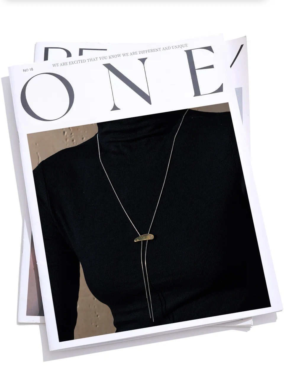 Yhpup 316L Edelstahl Exklusive geometrische verstellbare lange Pullover Kette Halskette Modeschmuck Zubehör wasserdicht – Detail 3