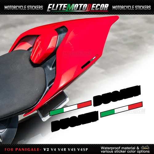 Para Ducati diseño Tricolor logo Panigale V2 V4 V4R V4S V4SP V4 SP2 pegatina de carenado trasero pegatina de asiento trasero