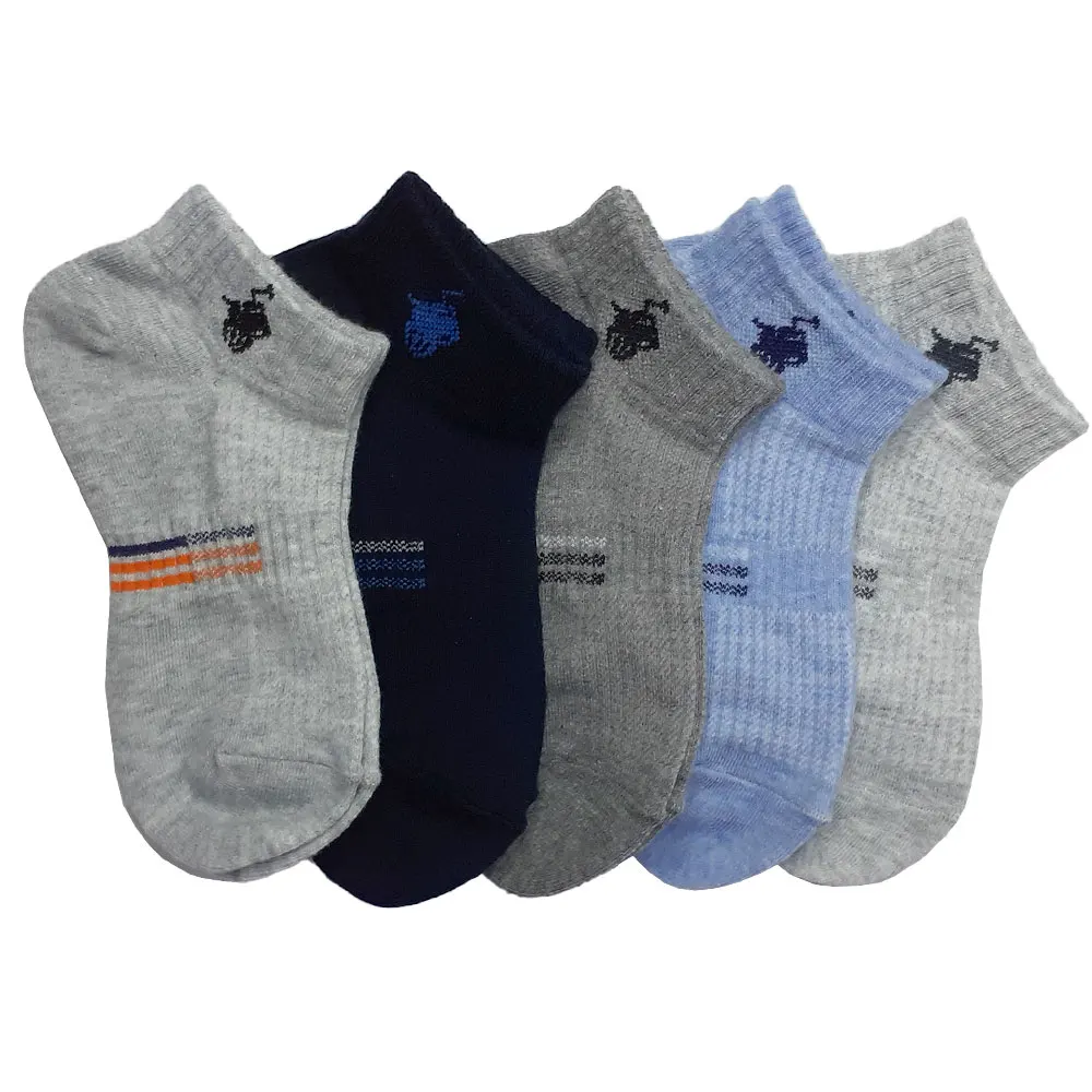 Beverly Hills Polo Club Boys' Mesh Logo Accent Sneaker Socks (5 Pairs)