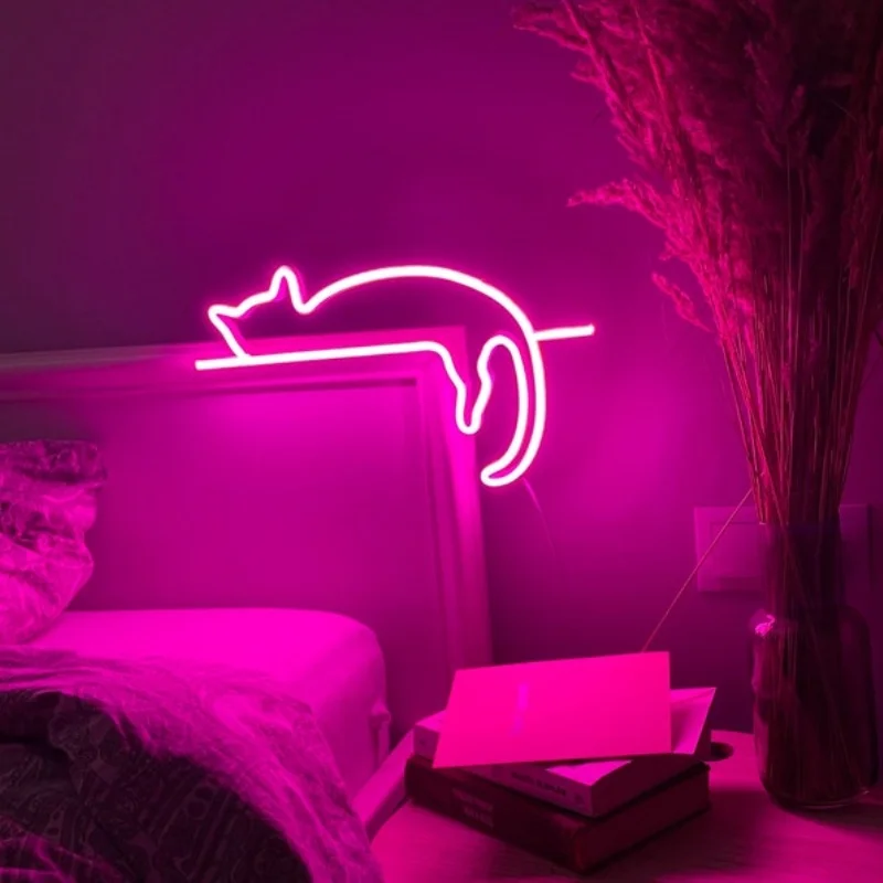 

cat neon sign art decor Neon light wall art signs cute cat decor, gift LED Neon Lights, cat Wall custom neon decor Neon