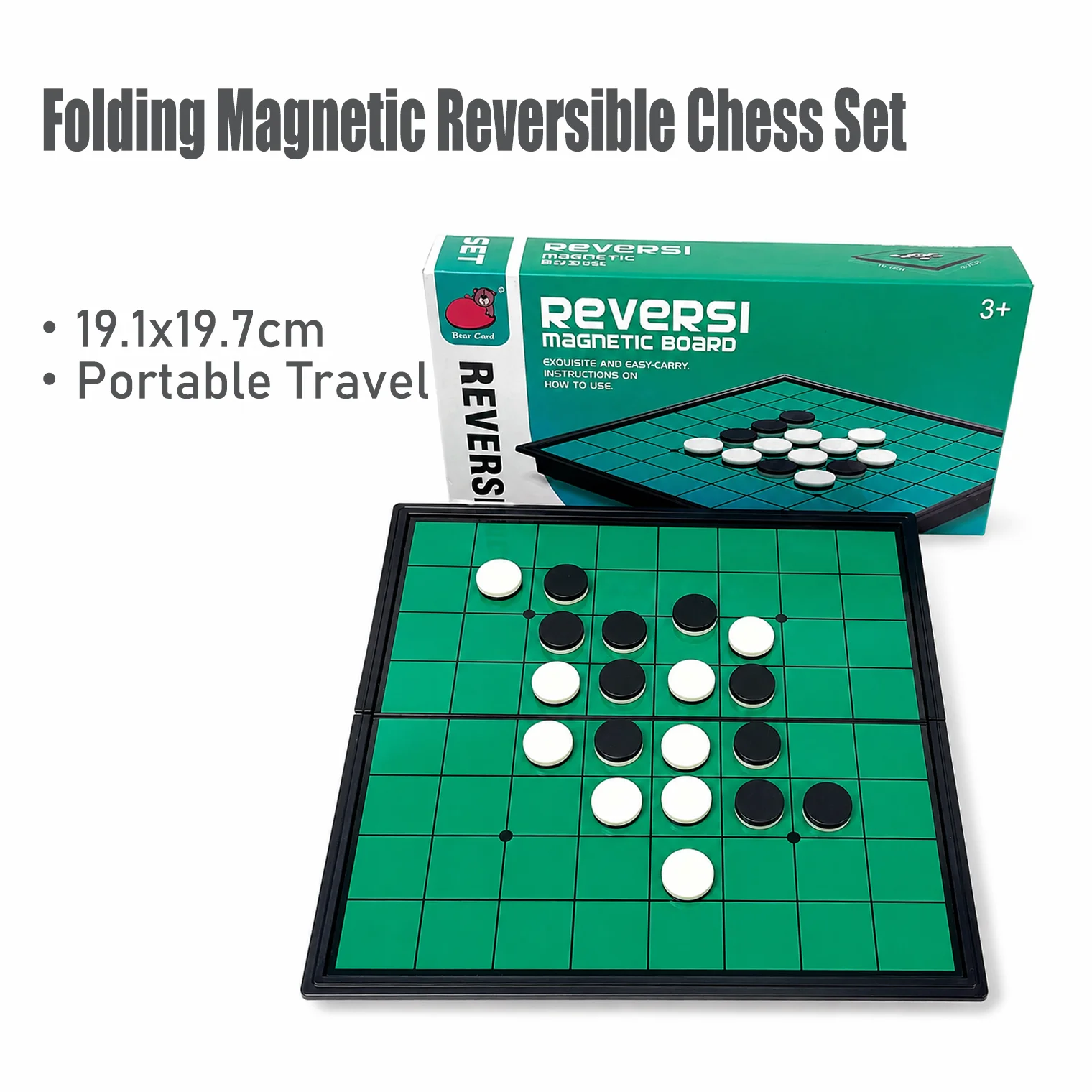 19.1x19.7cm Folding Magnetic Flip Board Game Set Portable Travel Educational Puzzle Toy Gift for Kids Adults