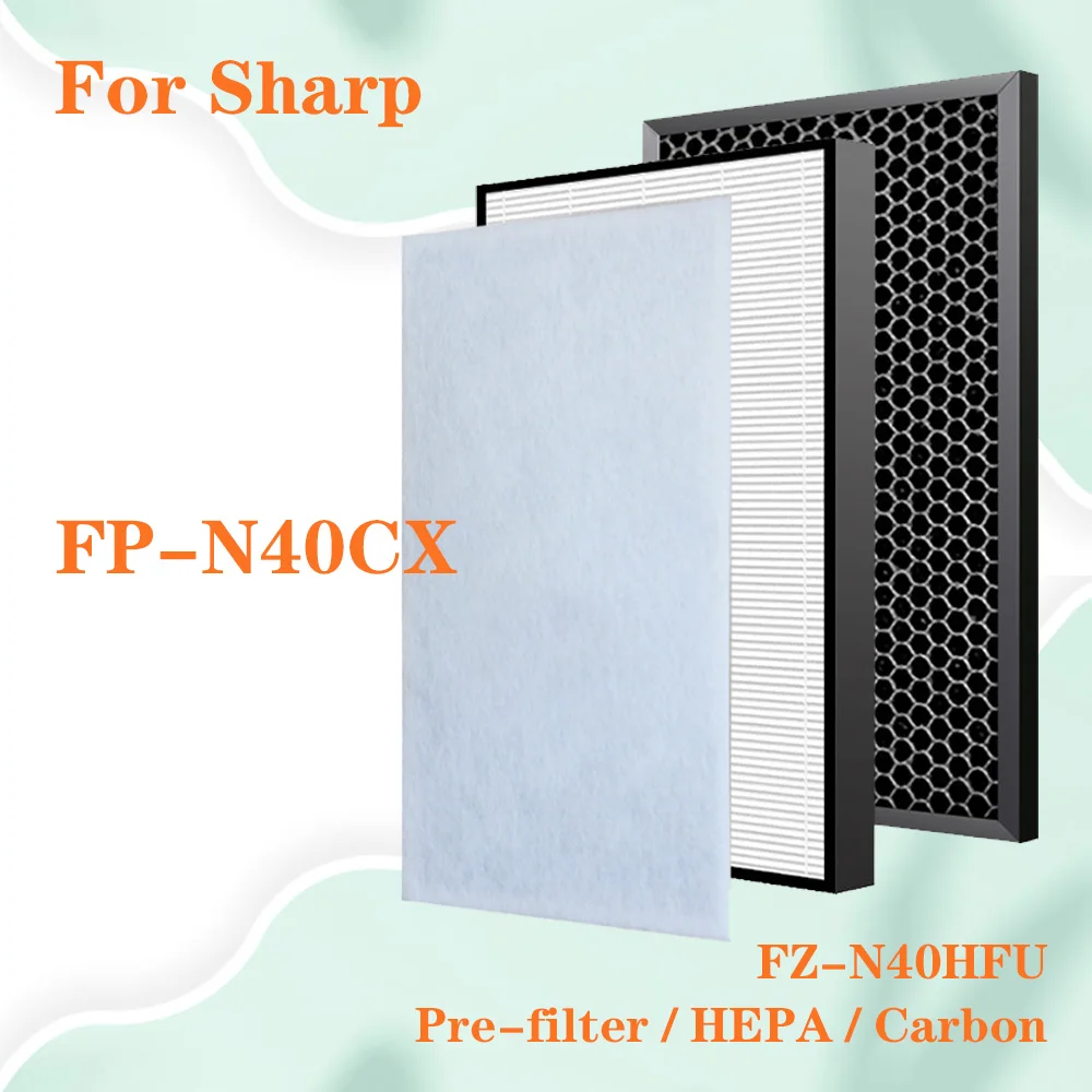 Replacement Sharp FZ-N40HFU FZN40HFU Air Purifier HEPA Carbon Filter for FP-N40CX FPN40CX