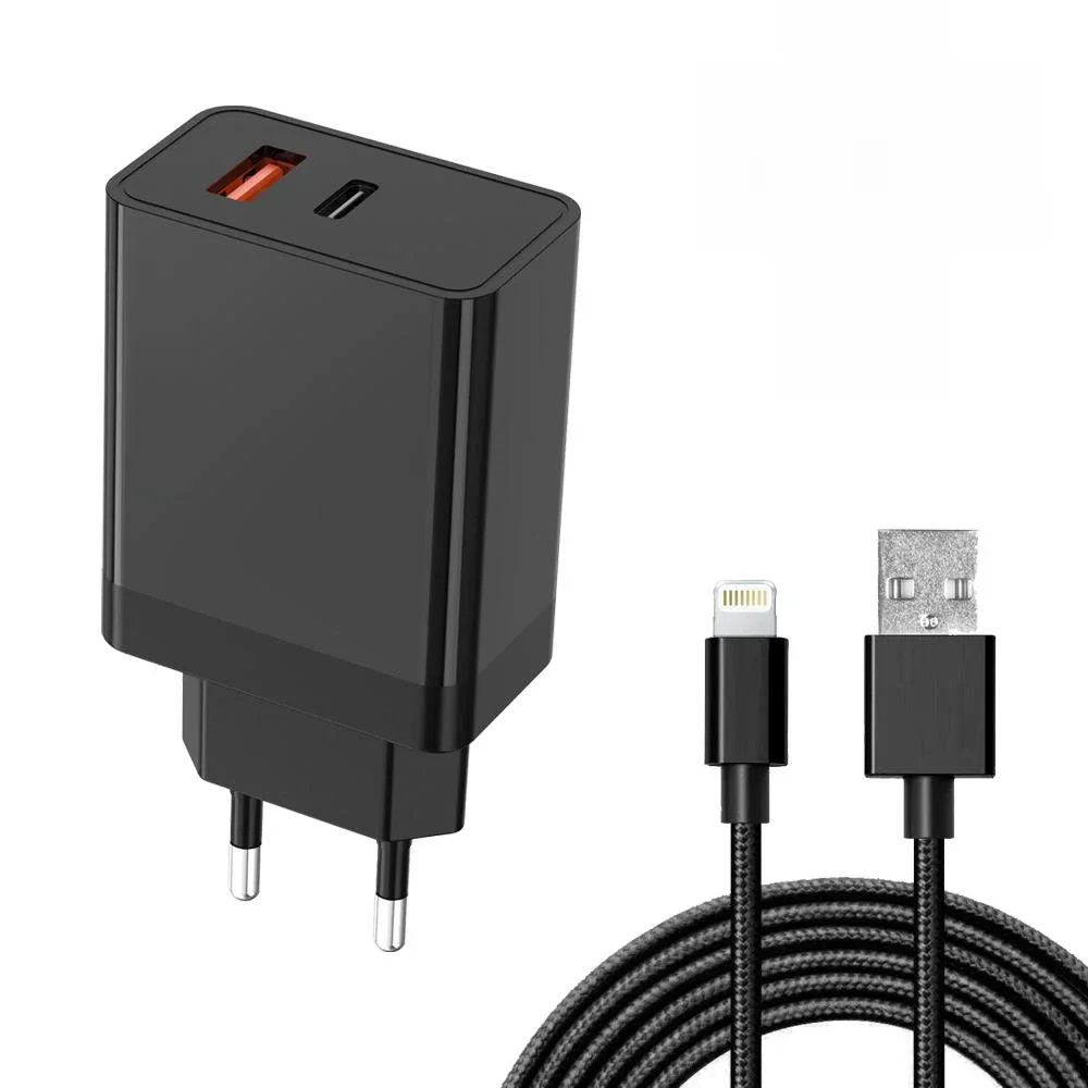 Niucom-carregador de celular para iphone, carregador de iphone 12 11 36w com dupla entrada usb tipo