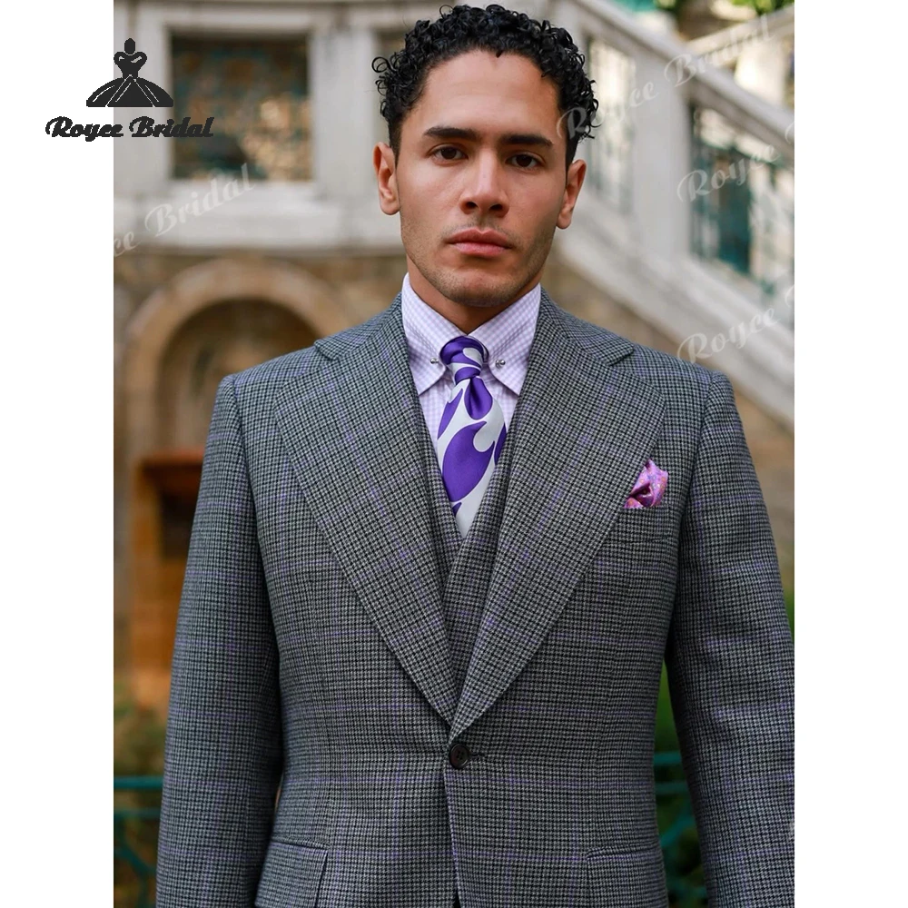 Abito da sposa da uomo monopetto in tre pezzi con risvolto 2026 Abito da sera da lavoro con risvolto con tacca Abiti personalizzati para hombre