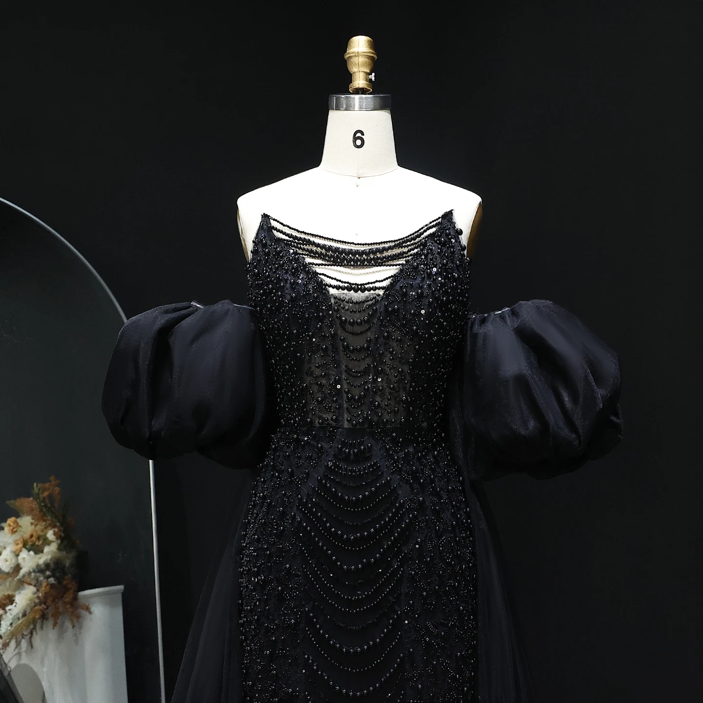 Sharon Said Luxe Parels Zeemeermin Avondjurk met Cape Mouwen Kwastje voor Dubai Turkse Bruiloft Jurken SS289 Aangepaste