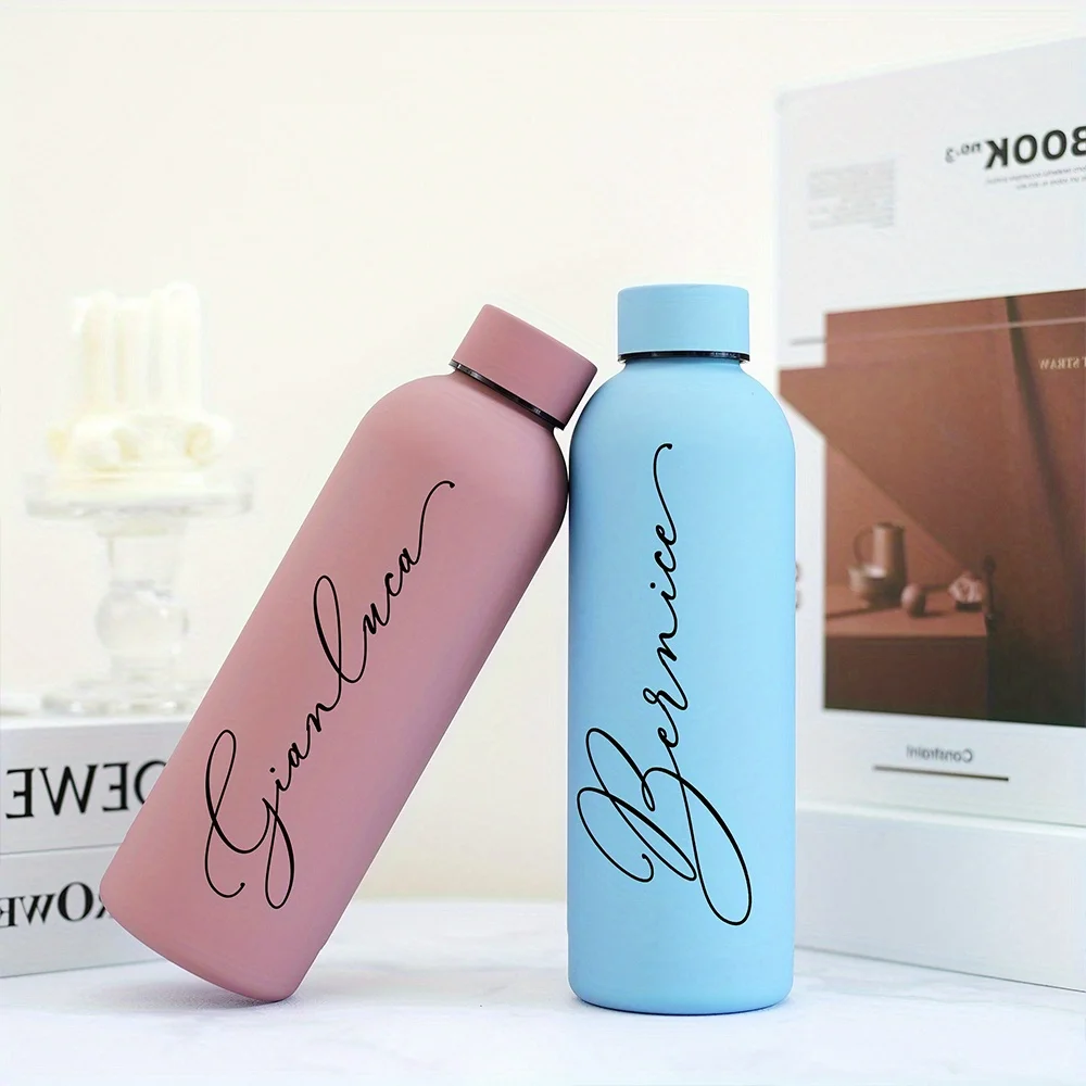 Customized Handwritten Name Stainless Steel Thermos, Matte Water Bottle, Bridesmaid Team Keepsake Gift for Friends.Christmas