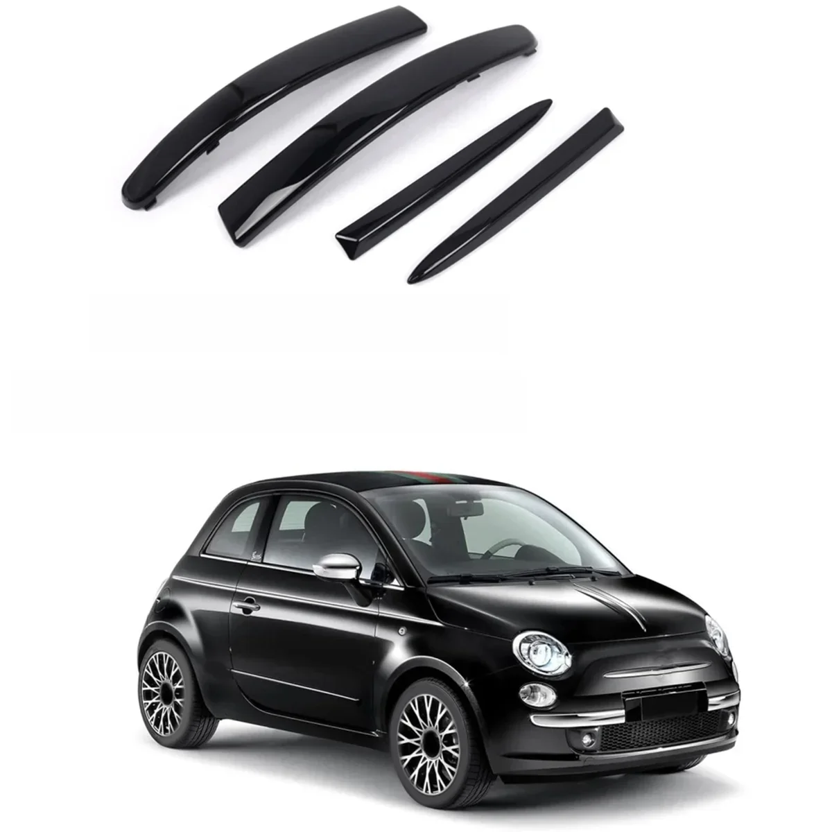 4PCS Front Bumper Upper Grill Moulding Trim for Fiat 500 2007-2015 735455041 735455042 735455056 735455057