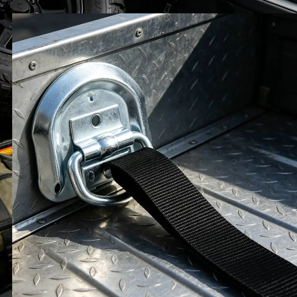 Durable Metal Tie Down Rings D-ring Rope Chain Anchor Flatbed Trailer Accessory Replacement for Car ATV RV Truck Bed Load Secure