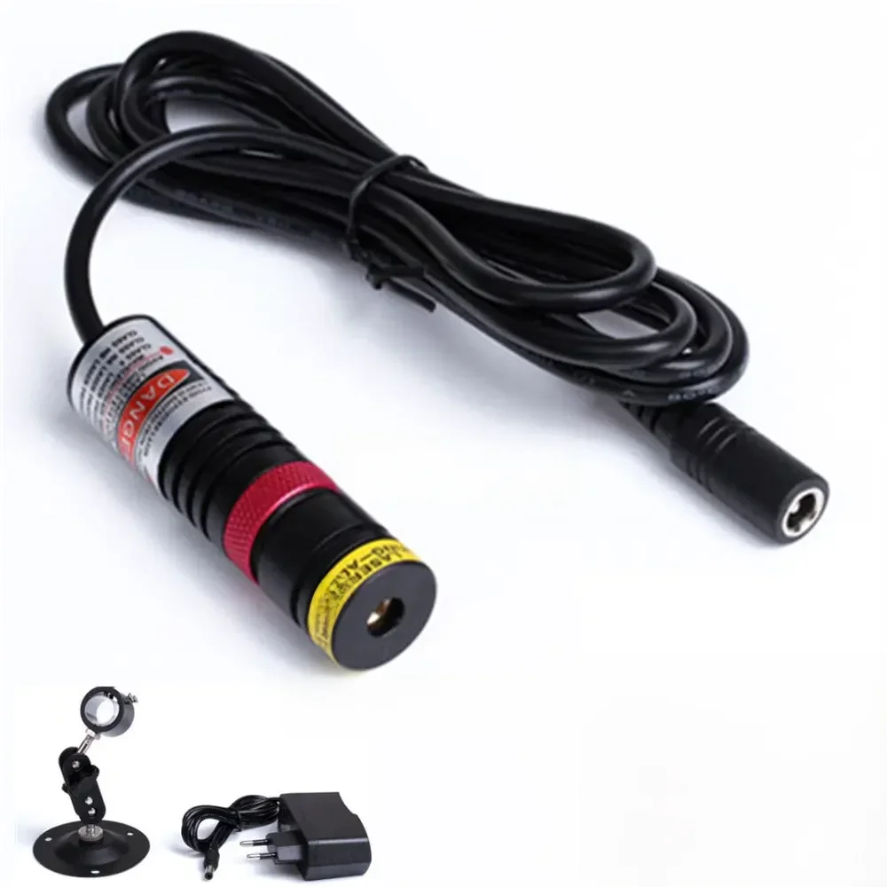 Diode de module laser à ligne rouge focalisable D18x65mm 650nm pour l'alignement de découpe de marquage laser, sans support et adaptateur