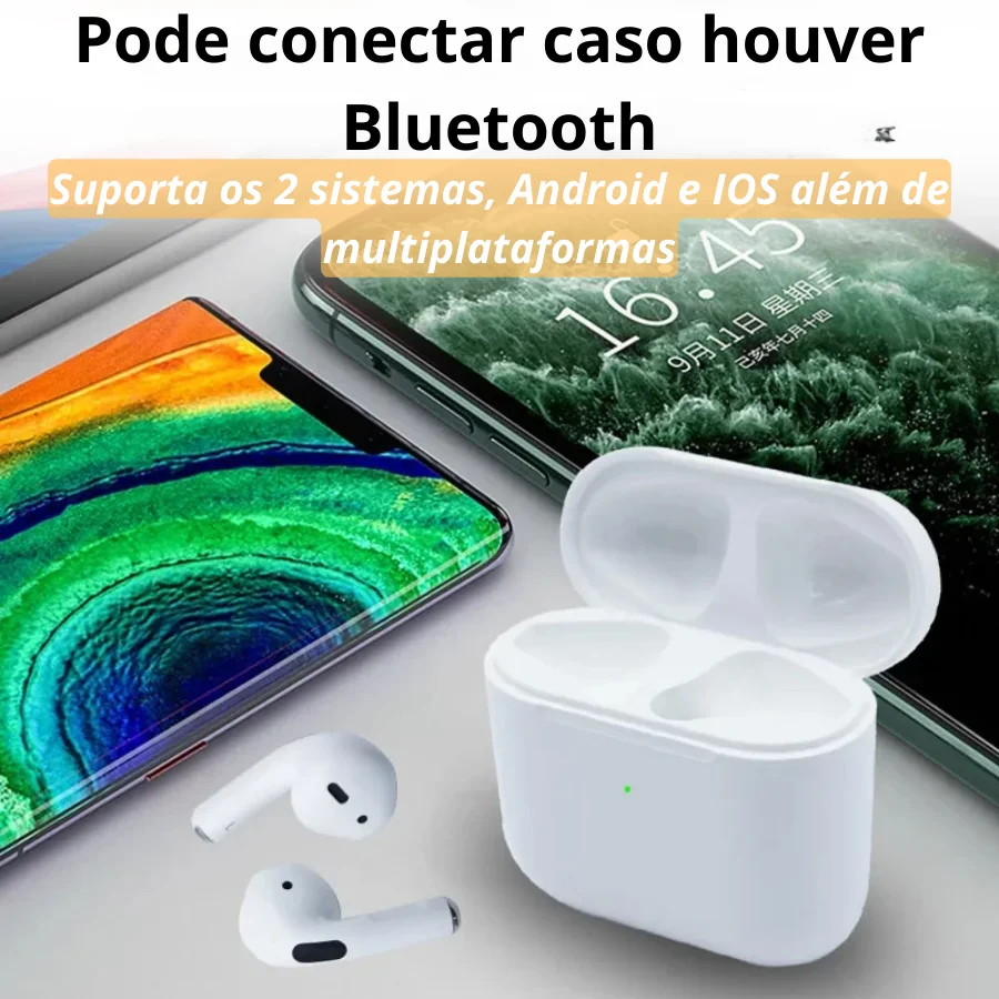 Fone Pro 4 Wireless TWS Connection Bluetooth Headset, Earphone with Microphone, IOS and Android Charging Box