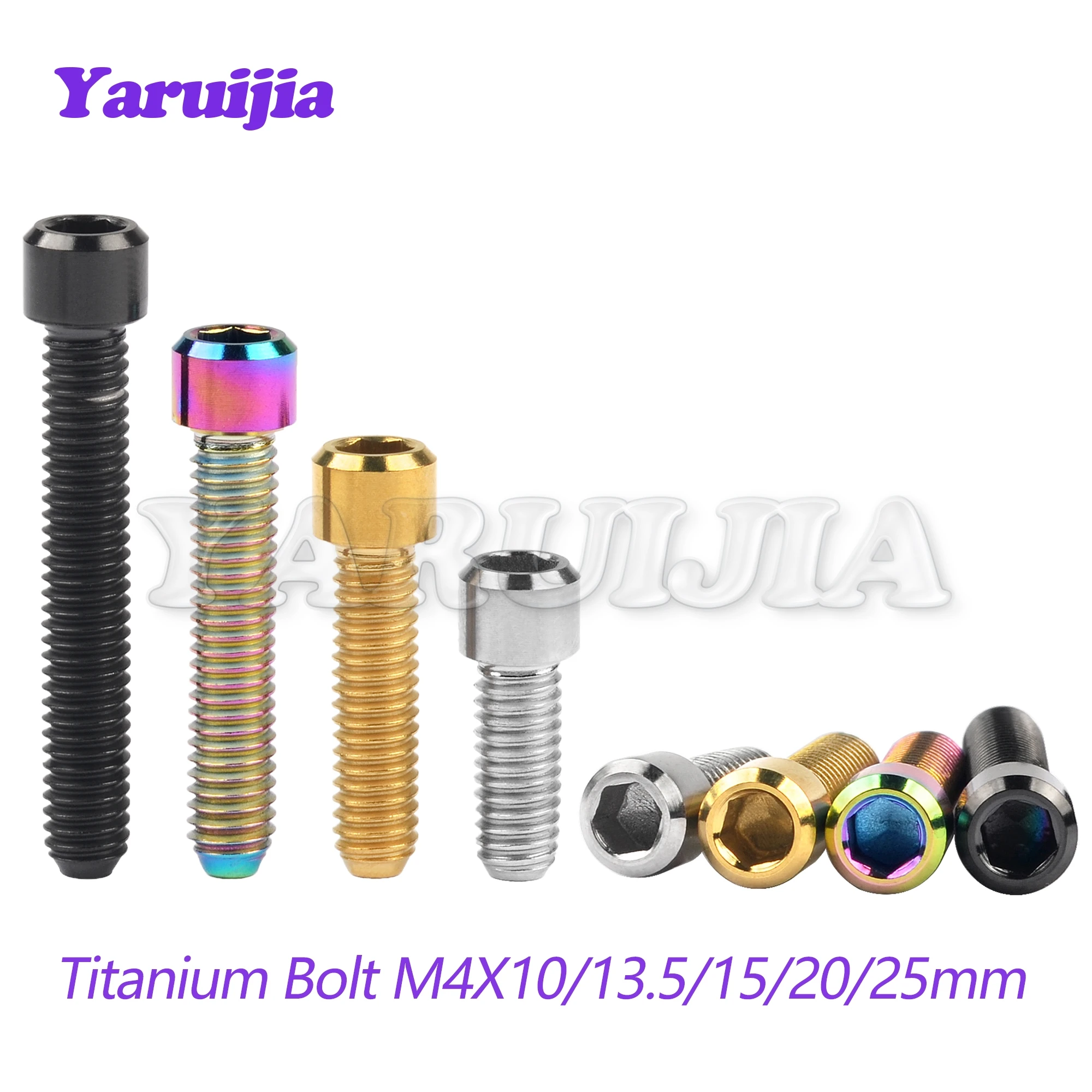 Yaruijia Titanium Bolt M4x10/13.5/15/20/25mm Small Column Head Allen Screw for Bicycle Rear/front Derailleur H/L Adjustment 1pcs