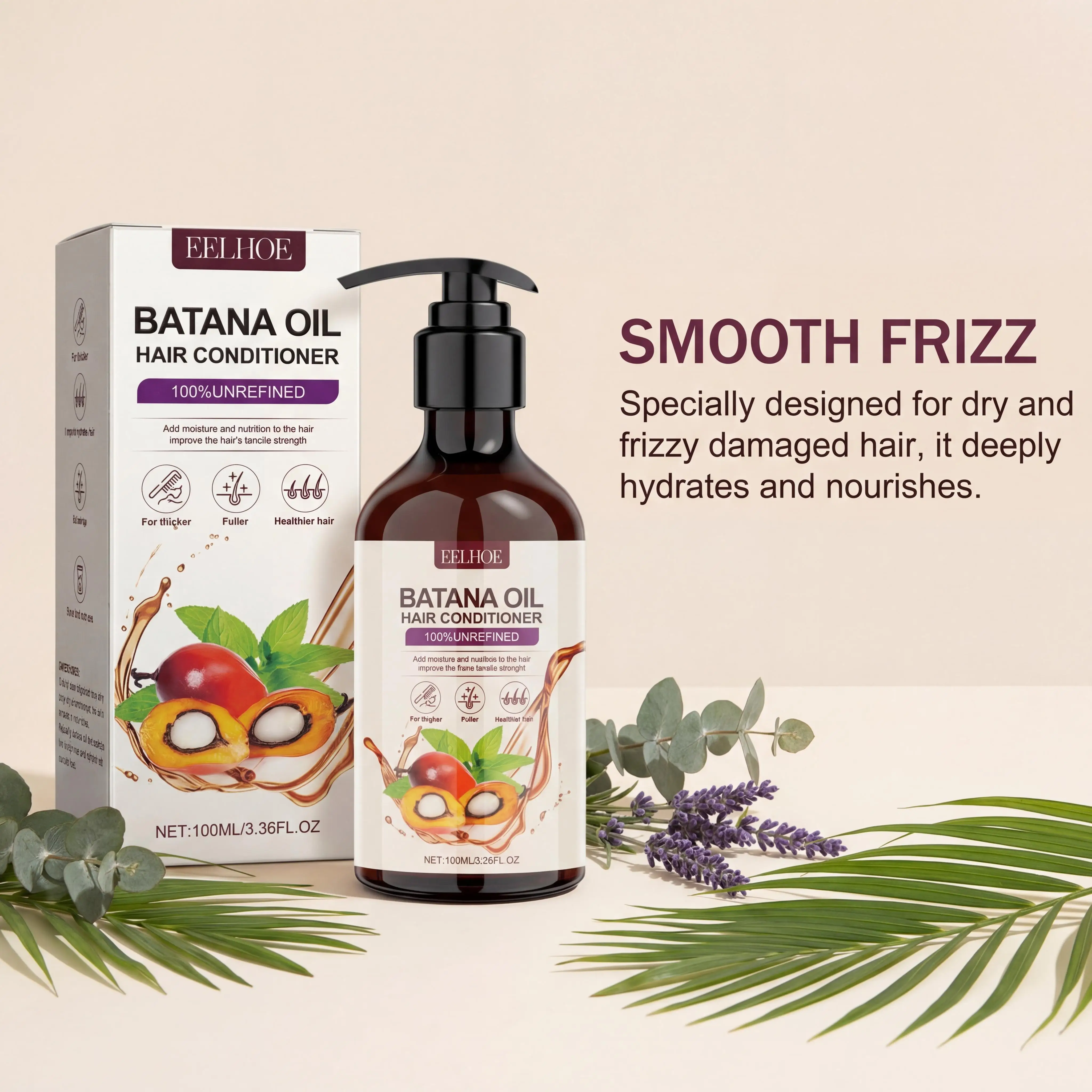 Batana Oil Hair Conditioner Lavender Extract Prevent Shedding Strengthen Roots Repair Dryness Restore Soft Manageable Strands Nourish Scalp Hair Care