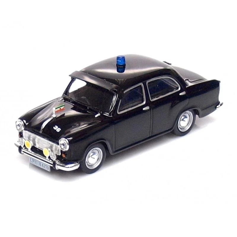 Deagostini, berline de police indienne emblématique Ambassador, échelle 1:43, miniature en métal moulé sous pression, collection de polices du monde entier, fabrication Ixo, sans emballage, emballage original sous blister