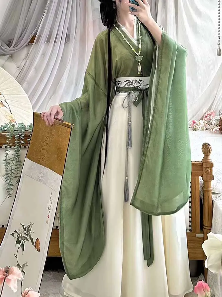

Hanfu Dress Women Chinese Green&Red Hanfu Halloween Carnival Stage Performance Fairy Cosplay Costume Summer Hanfu Dress