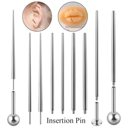 1Pc 14/16/18G Surgical Steel Insertion Pins Curved Taper Push in Body Perforated Stretch for Nose/Ears/Bellybutton/Lips/Eyebrow