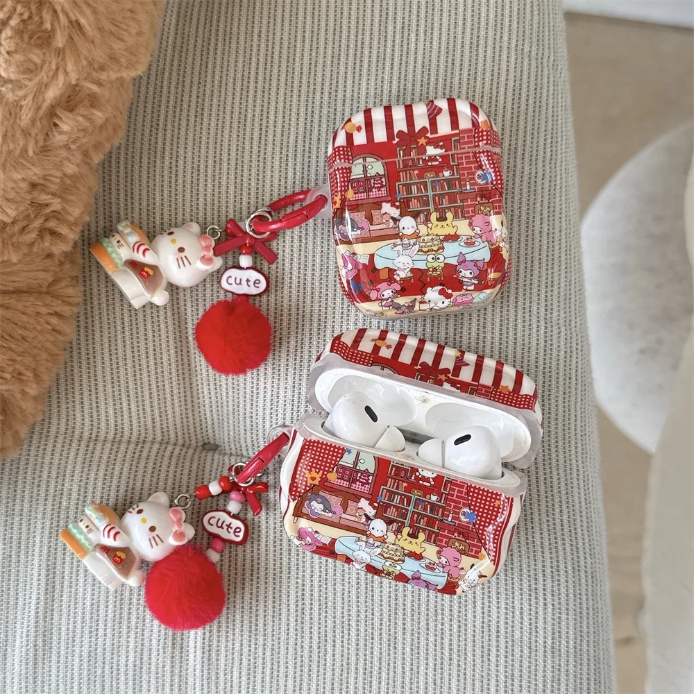 

INS Cute Fashion Cute Red Sanrio TPU Earphone Cover, Suitable for Apple AirPods 4/3/2 Pro 2/3 Bluetooth