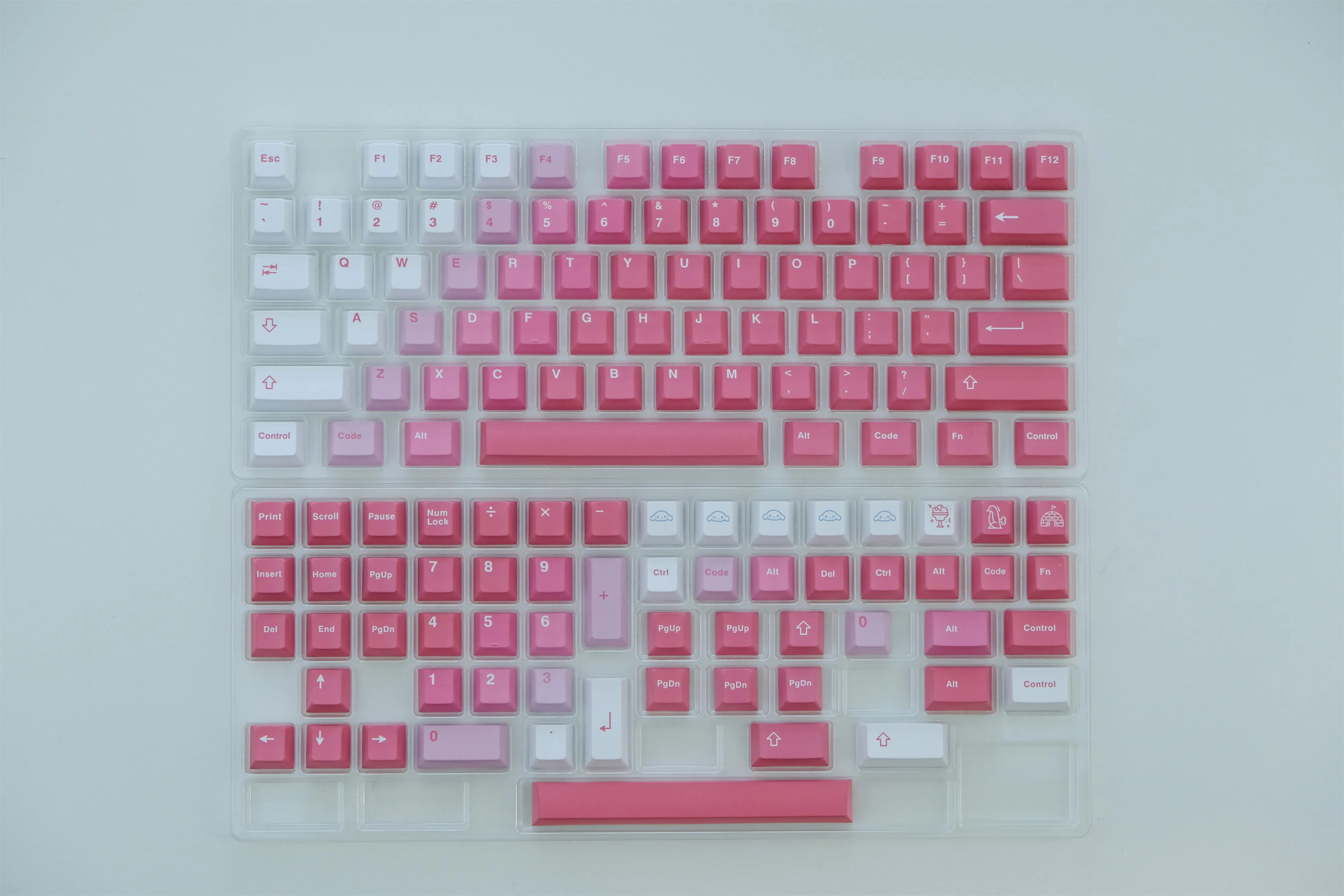 GMK-teclas con gradiente rosa, teclas PBT de 134 teclas, perfil de cereza, DYE-SUB, personalizadas, para teclado mecánico