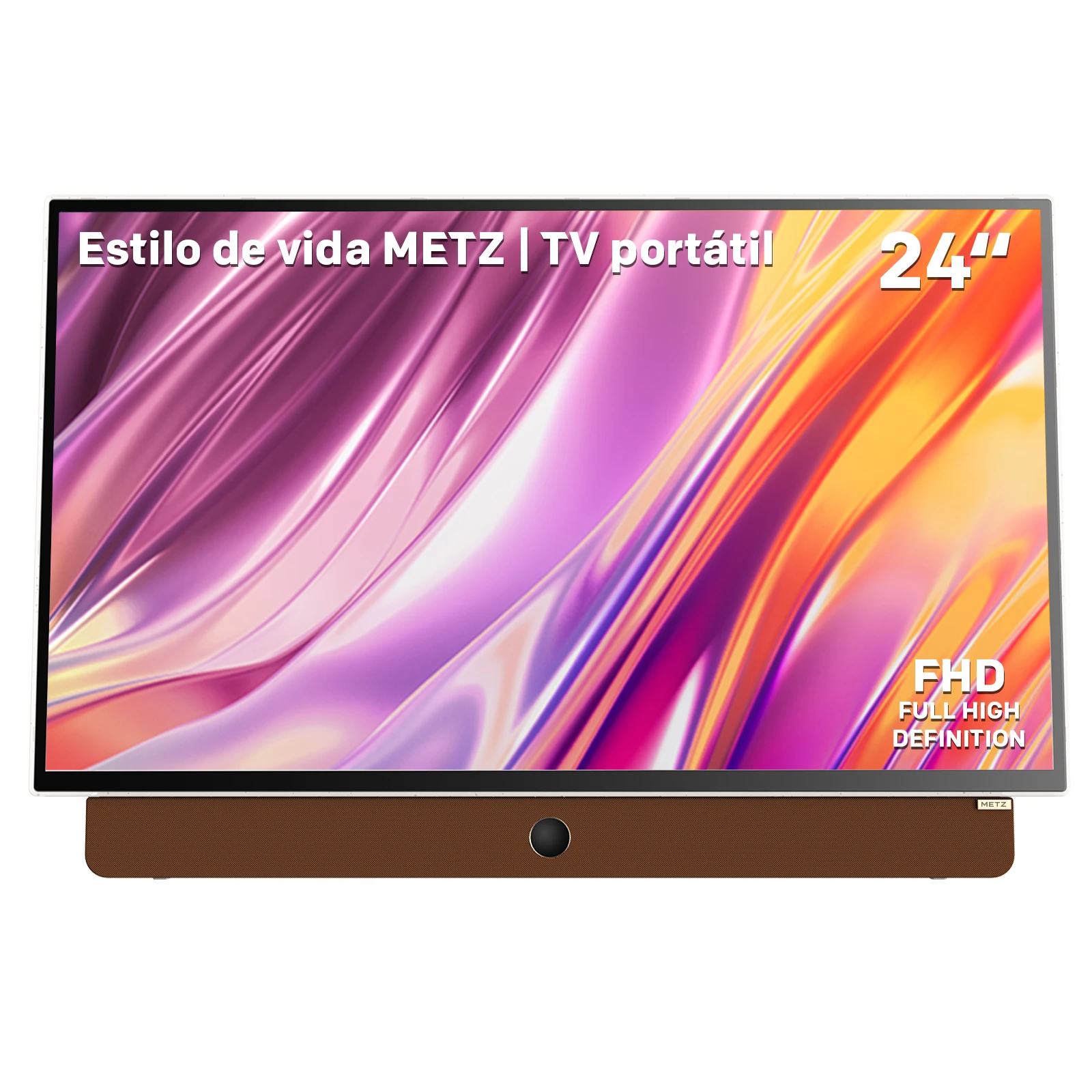 Metz 24Mpe7000Z.H 24" draagbare Full HD Google-tv |     Geïntegreerde batterij (4 uur), extern display, 8W frontluidspreker, opladen via zonne-energie