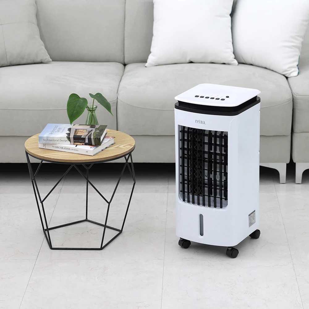 Reina cold air remote control household office air cooler rotating timer mobile wheel power cold wind Ice Pack 2 dog chiller cooling 4L RF-2070R