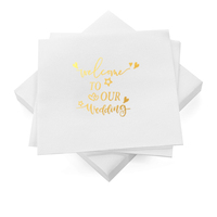 50Pcs  33x40CM  3-layer napkin Gold foil  Hot light luxury holiday party  Restaurant paper Party