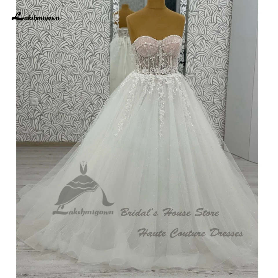 Lakshmigown Princess Women Long Sleeve Ball Gown Wedding Dresses 2024 Vestido Beading Corset Bridal Gowns Customized