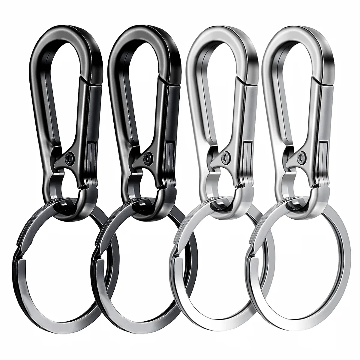 4Pcs Karabińczyk Klips do kluczy Metalowy karabińczyk Kształt breloka do kluczy Uchwyt na klucze Klipsy Uchwyt na hak Organizer do kluczy samochodowych Finder f — zdjęcie 2