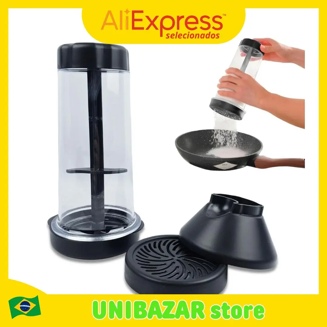 Black Tapioca Sprinkler Sprinkler Sieve and Storage Ideal for Preparing and Sprinkling Tapioca with Practical Ease