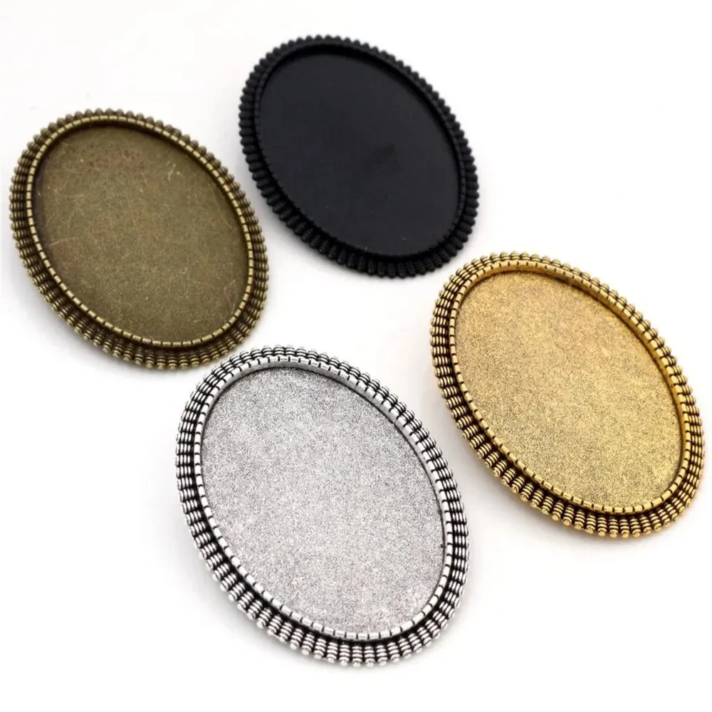 Nowe mody 5 sztuk 30x40mm wewnętrzny rozmiar 4 kolory Plated broszka Fashion Style ustawienie bazy wisiorek tacy — zdjęcie 2