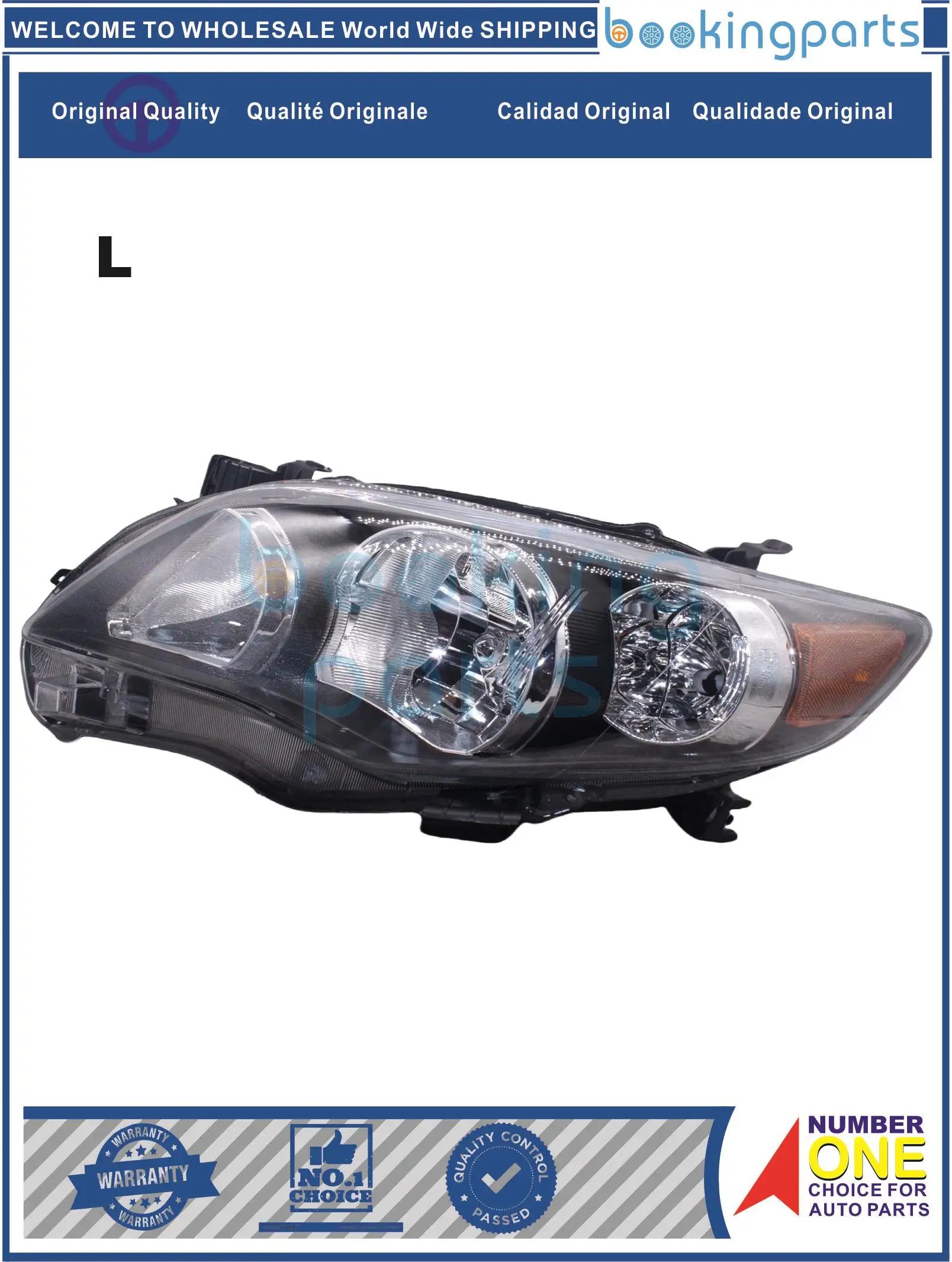 

HEA65289(L),81110-02B60,8111002B60 Headlamp For TOYOTA COROLLA 10-12 USA [BLACK]